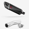 Lextek SP9C Gloss Carbon Fibre Exhaust 300mm with Link Pipe for Lexmoto LXR 125 & 380