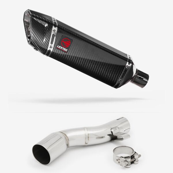 Lextek Carbon Fibre SP9C 300mm Exhaust with Link Pipe for Honda NC700/X (12-13) NC750/X (14-24)