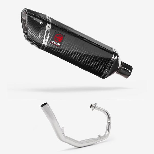 Lextek Carbon Fibre SP9C 300mm Exhaust System for Lexmoto LXR 125