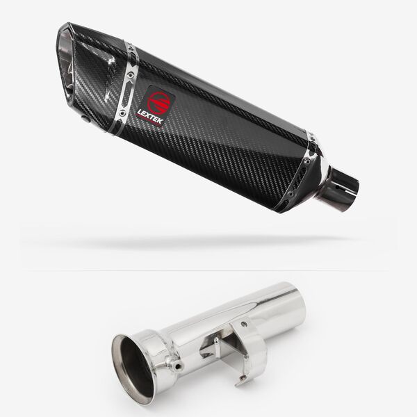 Lextek Carbon Fibre SP9C Gloss Exhaust 300mm with Link Pipe for KTM 1290 Super Adventure (17-20)