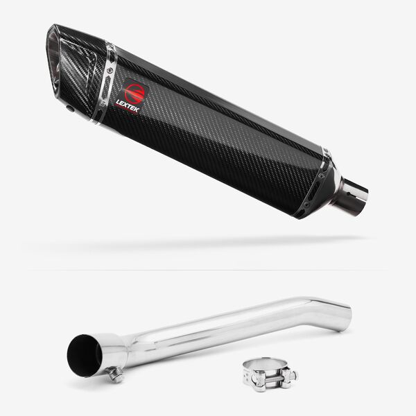 Lextek Carbon Fibre SP7C 400mm Exhaust with Link Pipe for Suzuki GSXR 1000 (07-08)
