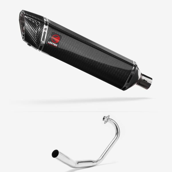 Lextek Carbon Fibre SP7C 400mm Exhaust System for Honda CBF 125 (08-16)