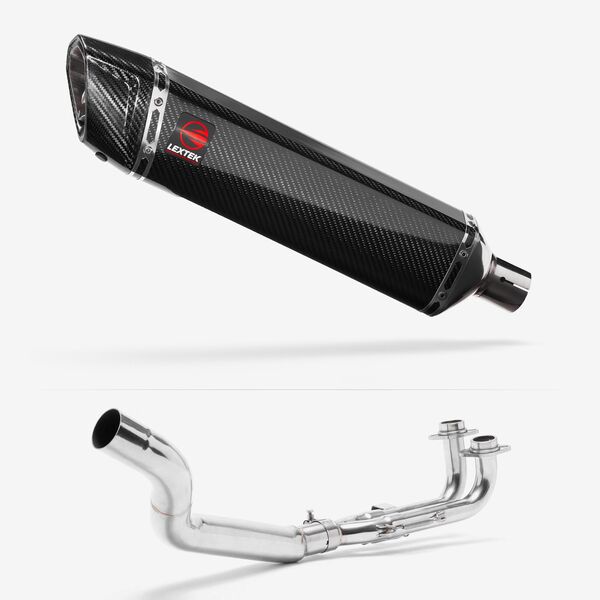 Lextek Carbon Fibre SP7C 400mm Exhaust System for Yamaha T-Max 500 (01-11)