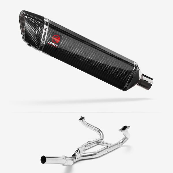Lextek Carbon Fibre SP7C 400mm Exhaust System for BMW R 1200 GS (12-18) R 1200 R RS (14-18)