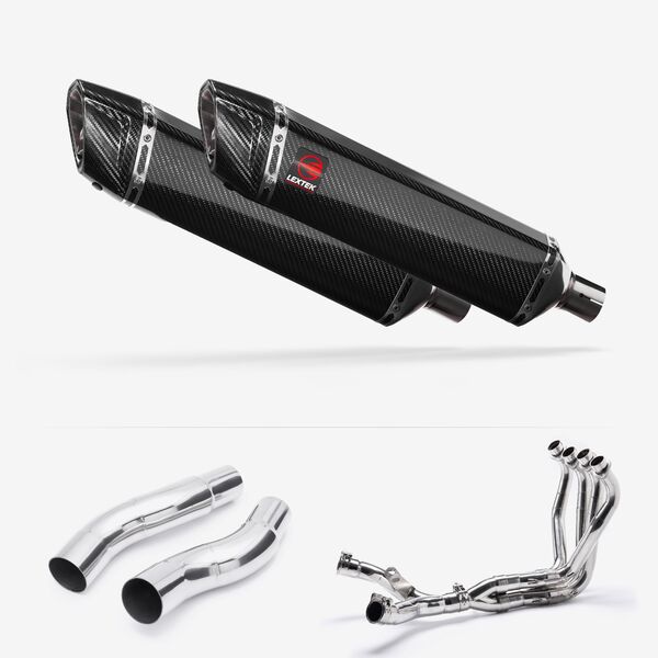 Lextek Carbon Fibre SP7C 400mm Exhaust System for Kawasaki Z1000 (10-19)