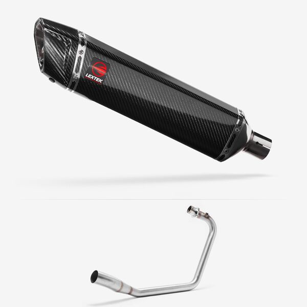 Lextek Carbon Fibre SP7C 400mm Exhaust System for Kiden Pisces KD125-K,Lexmoto Oregon HJ125-K