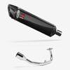 Lextek Stainless Steel SP7C Gloss Carbon Fibre Exhaust System 400mm for Lexmoto Diablo 125 / SRT125