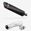 Lextek Carbon Fibre SP7C Gloss Exhaust 400mm with Link Pipe for Lexmoto LXR 125 & 380