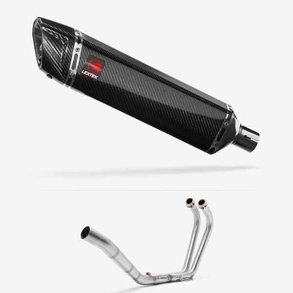Lextek Carbon Fibre SP7C 400mm Exhaust System for Yamaha YZF R3 (15-18)