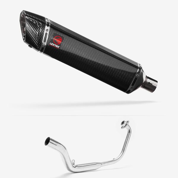 Lextek Carbon Fibre SP7C 400mm Exhaust System for Honda CB125 R (18-20)