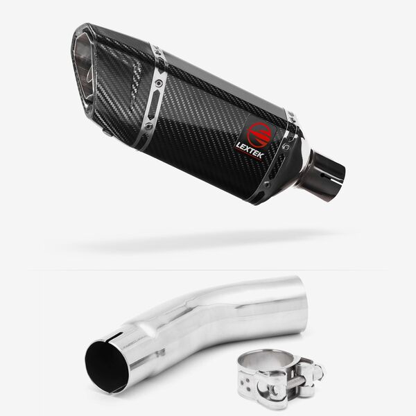 Lextek Carbon Fibre SP11C 200mm Exhaust with Link Pipe for Suzuki GSR750 (11-16)