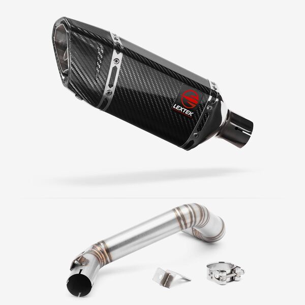 Lextek Carbon Fibre SP11C 200mm Exhaust with Link Pipe for KTM 125/200 Duke (11-16)