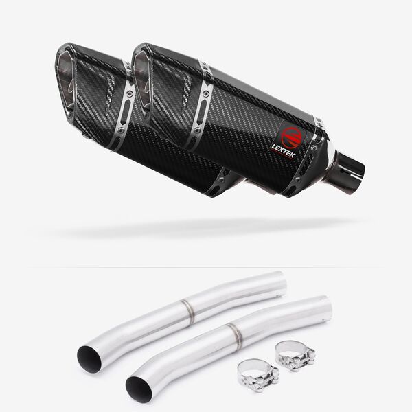 Lextek Carbon Fibre SP11C 200mm Exhaust with Link Pipes for Suzuki GSX 1300 R Hayabusa (08-17)