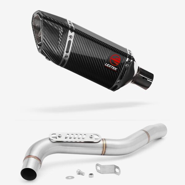 Lextek Carbon Fibre SP11C 200mm Exhaust with Link Pipe for Triumph Tiger 1050 (07-12)