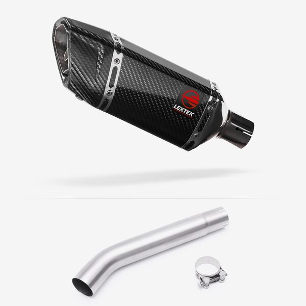 Lextek Carbon Fibre SP11C Gloss Exhaust 200mm with Link Pipe for Yamaha YZF600R Thunder Cat (95-07)