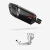 Lextek SP11C Gloss Carbon Fibre Exhaust System 200mm Single Sided for Kawasaki Z1000 (10-19)