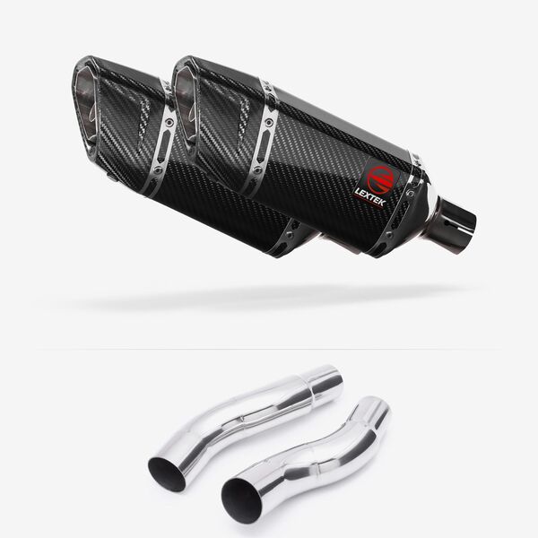 Lextek Carbon Fibre SP11C 200mm Exhaust with Link Pipes for Kawasaki Z1000 (14-19)