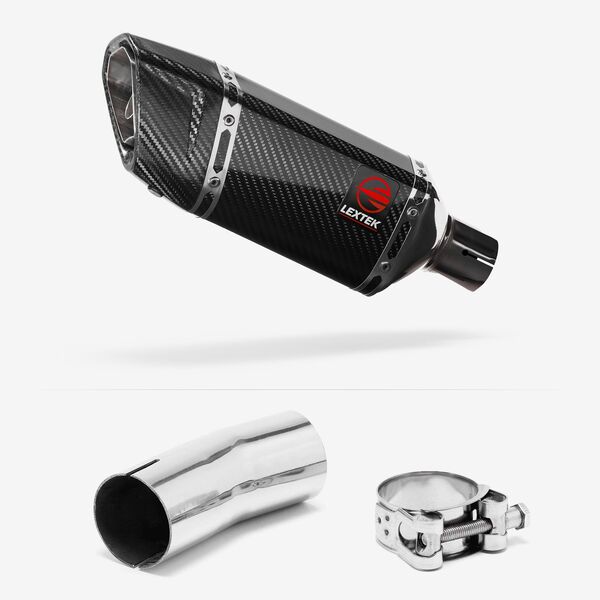 Lextek Carbon Fibre SP11C Gloss Exhaust 200mm with Link Pipe for Suzuki GSXR 1000 (12-22)