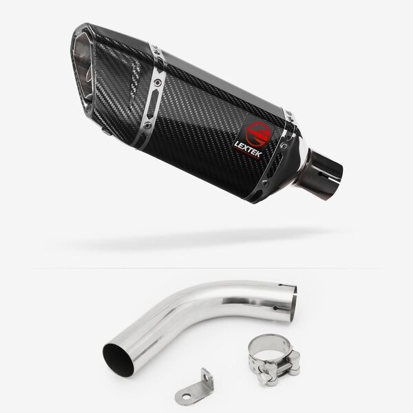 Lextek Carbon Fibre SP11C Gloss Exhaust 200mm with Link Pipe for Honda CB1000R (08-17)