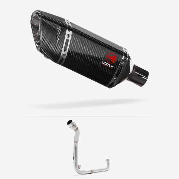 Lextek Carbon Fibre SP11C Gloss Exhaust System 200mm Single Underseat