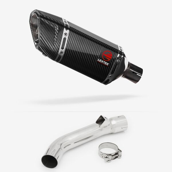Lextek Carbon Fibre SP11C 200mm Exhaust with Link Pipe for Honda VFR 800 (97-01)