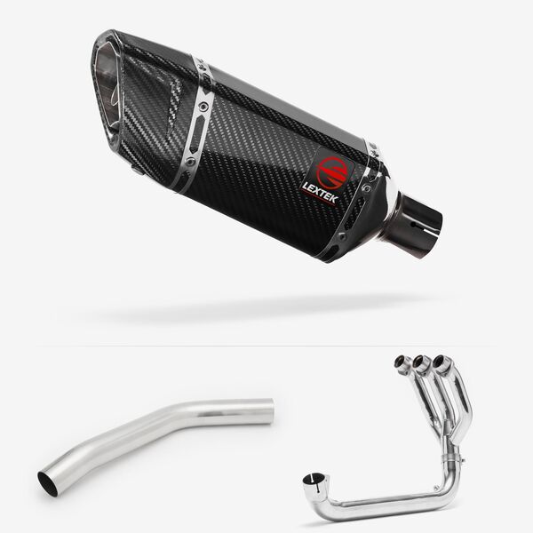 Lextek Carbon Fibre SP11C 200mm Exhaust System for Triumph Tiger 800 (10-21)