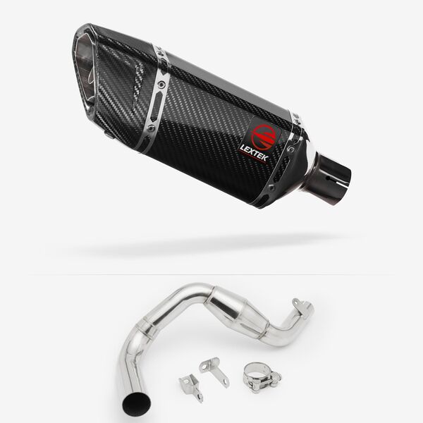 Lextek Carbon Fibre SP11C 200mm Exhaust with Link Pipe for KTM 390 Duke (13-16)