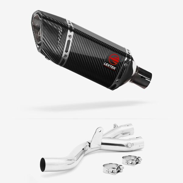 Lextek Carbon Fibre SP11C Gloss Exhaust 200mm with Link Pipe for Yamaha MT-10 (16-)