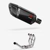 Lextek SP11C Gloss Carbon Fibre Exhaust System 200mm Low Level for Yamaha MT-09 Tracer (14-20)