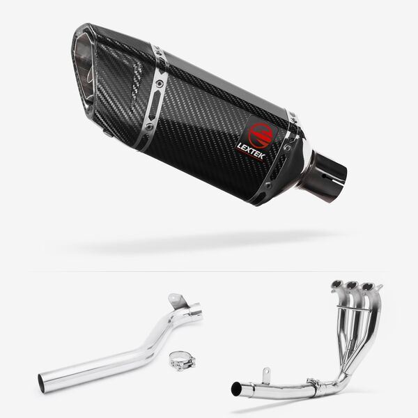 Lextek Carbon Fibre SP11C Gloss Exhaust System 200mm for Triumph Tiger 1050 Sport (13-20)