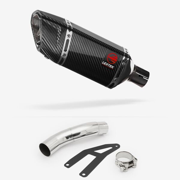 Lextek Carbon Fibre SP11C Gloss Exhaust 200mm Low Level with Link Pipe