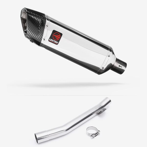 Lextek Polished Stainless Steel SP4 300mm Exhaust with Link Pipe for Suzuki GSF 600 Bandit (95-06)