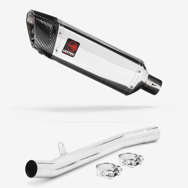 Lextek Polished Stainless Steel SP4 300mm Exhaust with Link Pipe for Suzuki GSF1200 Bandit (96-06)