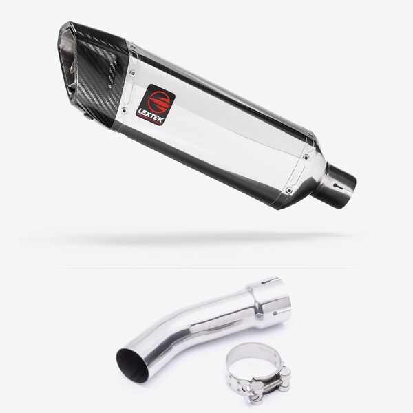 Lextek Polished Stainless Steel SP4 300mm Exhaust with Link Pipe for Yamaha FZ8 Fazer (10-16)