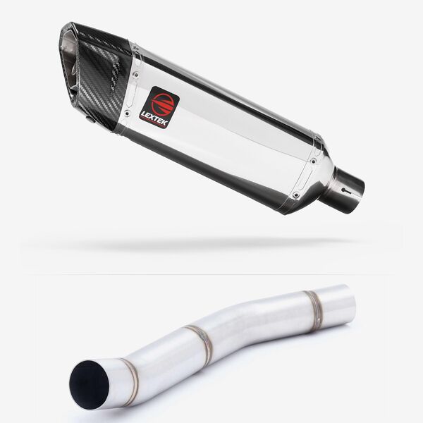 Lextek Polished Stainless Steel SP4 300mm Exhaust with Link Pipe for Kawasaki Z750 (07-12)