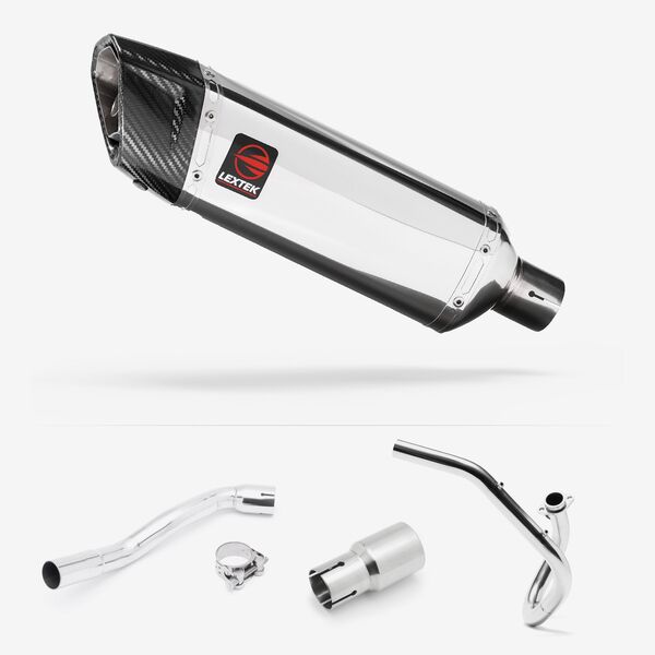 Lextek Polished Stainless Steel SP4 300mm Exhaust System for Pulse XF250GY (06-15)