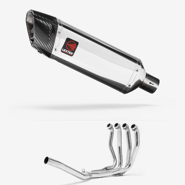 Lextek Polished Stainless Steel SP4 300mm Exhaust System for Suzuki GSX 1300 R Hayabusa (99-07)