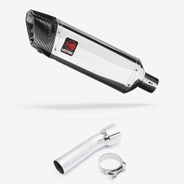 Lextek Polished Stainless Steel SP4 300mm Exhaust with Link Pipe for BMW R 1200 GS (13-18)