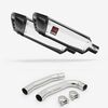 Lextek Polished Stainless Steel SP4 300mm Exhaust with Link Pipe for Honda VTR 1000 (97-05)