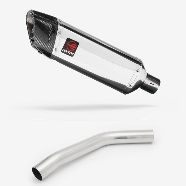 Lextek Polished Stainless Steel SP4 300mm Exhaust with Link Pipe for Triumph Tiger 800 (10-19)
