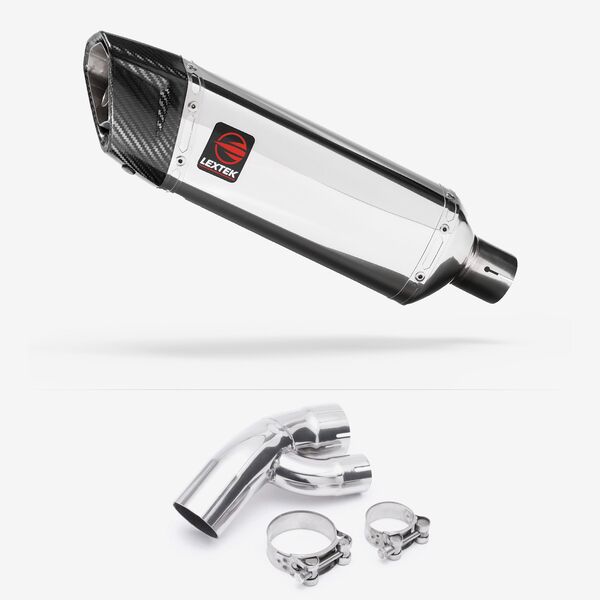 Lextek Polished Stainless Steel SP4 300mm Exhaust with Link Pipe for BMW S1000 XR (15-19)