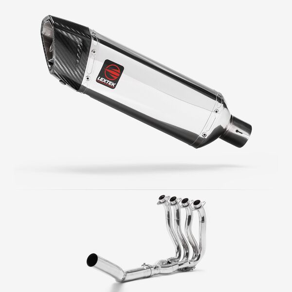 Lextek Polished Stainless Steel SP4 300mm Exhaust System for Suzuki GSXR 600/750 (06-10)