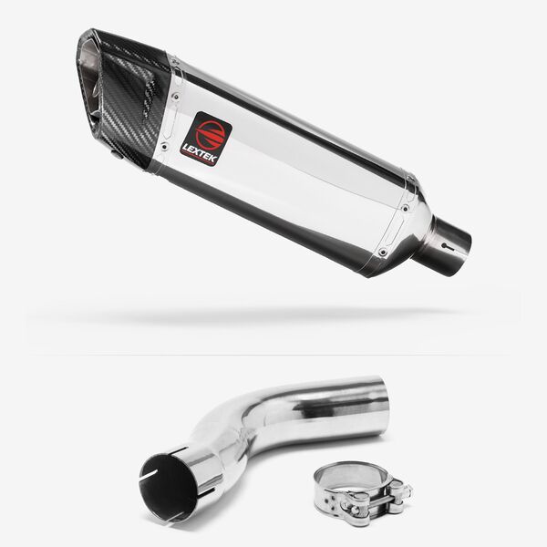 Lextek Stainless Steel SP4 Polished Exhaust 300mm with Link Pipe for Triumph Sprint ST 995i (98-04)