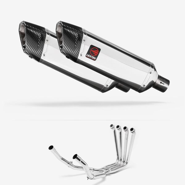 Lextek Polished Stainless Steel SP4 300mm Exhaust System for Yamaha FJR1300 (01-19)