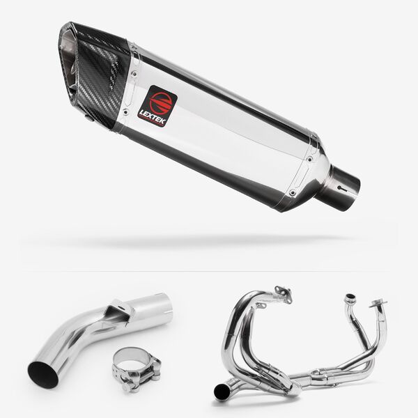 Lextek Polished Stainless Steel SP4 300mm Exhaust System for Honda VFR800 X Crossrunner (11-14)