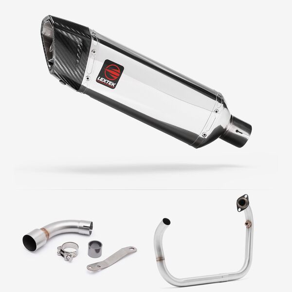 Lextek Polished Stainless Steel SP4 300mm Exhaust System for Benelli TNT 125/135 (17-24)