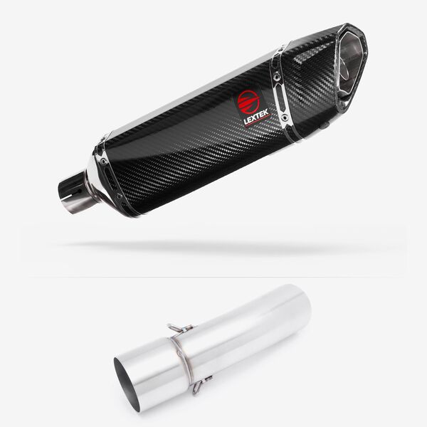 Lextek Carbon Fibre SP9C 300mm Exhaust with Link Pipe for BMW F800 GS (08-19) GT (13-19)