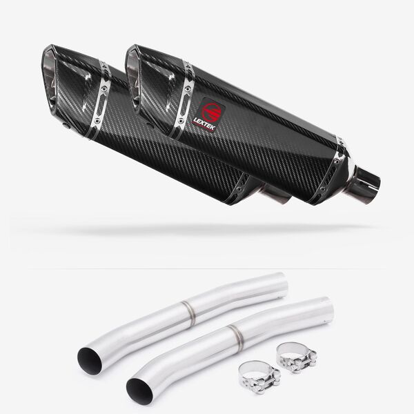 Lextek Carbon Fibre SP9C 300mm Exhaust with Link Pipes for Suzuki GSX 1300 R Hayabusa (08-17)