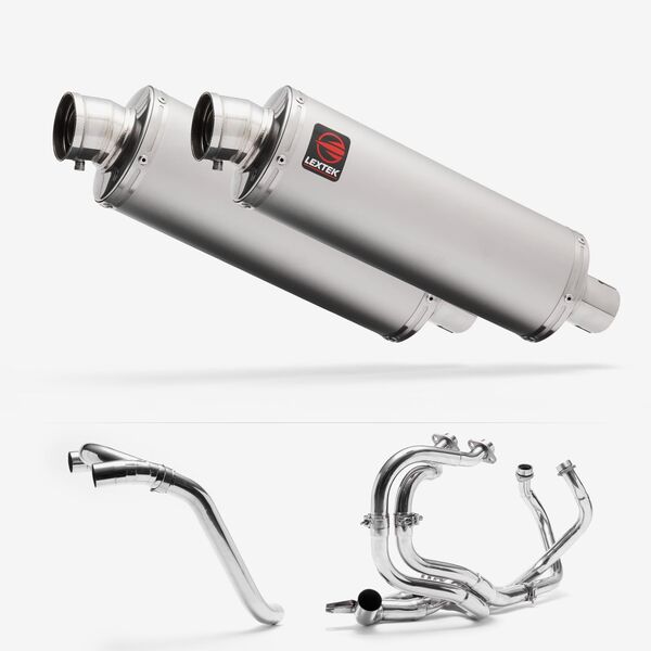 Lextek Matt Stainless Steel OP1 350mm Exhaust System for Honda VFR800 (02-13)