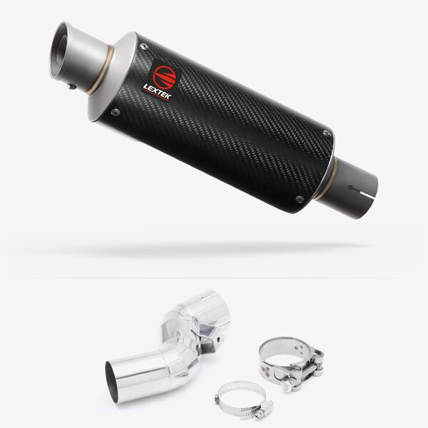 Lextek Carbon Fibre GP8C 240mm Exhaust with Link Pipe for Kawasaki Ninja H2 SX (18-20)